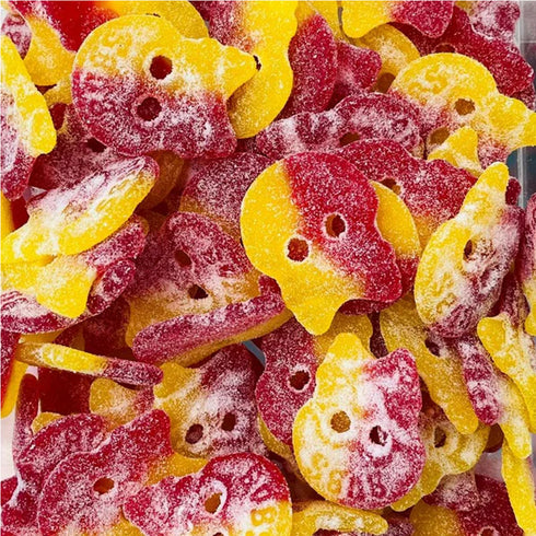 Bubs Big Sour Lemon & Raspberry Skulls (Gluten Free) (Gelatin Free)