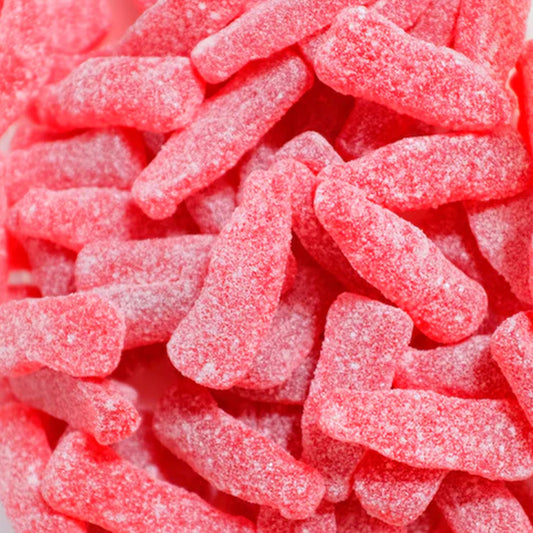Sour Raspberry Soda Bottles
